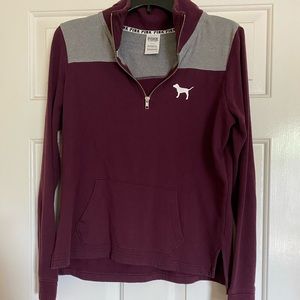 Victoria’s Secret Pink Burgundy Zipper Sweatshirt
